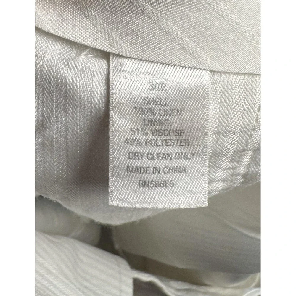 John W Nordstrom Mens Linen Pants 38x30 White Flat Front Dress Trousers